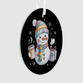 Christmas Snowman Gift Holiday Winter Xmas Coffee オーナメント (正面)