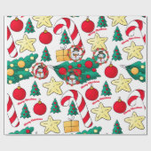 Christmas Snowman Holiday  ラッピングペーパー (フラット)