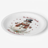 Christmas Snowman Holiday Party ペーパープレート (アングル)