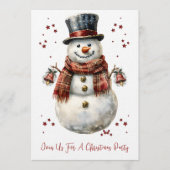 Christmas Snowman Holiday Party Invitation 招待状 (正面)