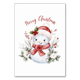 Christmas Snowman Holiday Table Card テーブルナンバー