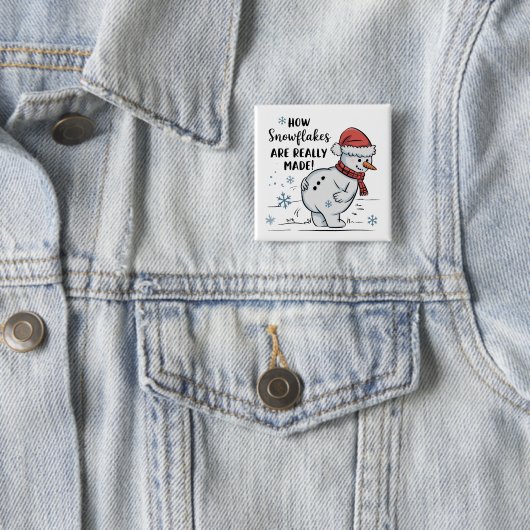 Christmas Snowman How Snowflakes Are Really Made  缶バッジ (インサイチュ)