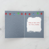 Christmas Snowman Hugging a Tabby Cat カード (内部)