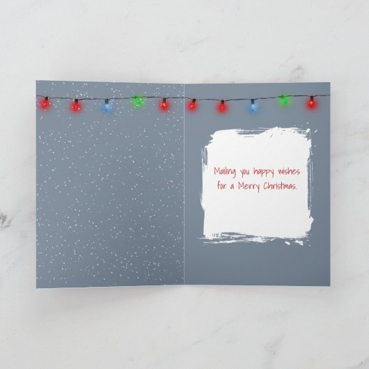 Christmas Snowman Hugging a Tabby Cat カード (内部)