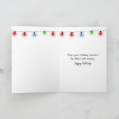 Christmas Snowman Hugging a Tabby Cat カード (内部)