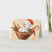 Christmas Snowman In a Chocolate Martini カード (正面)