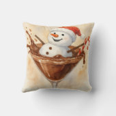 Christmas Snowman In a Chocolate Martini クッション (裏面)