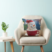 Christmas Snowman In Hot Cocoa クッション (椅子)