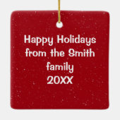 Christmas Snowman In Hot Cocoa セラミックオーナメント (裏面)