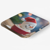 Christmas Snowman In Hot Cocoa ペーパープレート (傾斜あり)