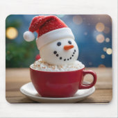 Christmas Snowman In Hot Cocoa マウスパッド (正面)