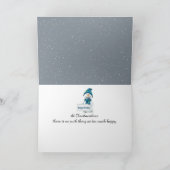 Christmas Snowman In Winter Woods With Animal カード (内部)