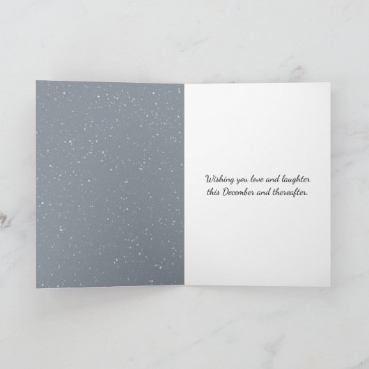 Christmas Snowman In Winter Woods with Bunny カード (内部)