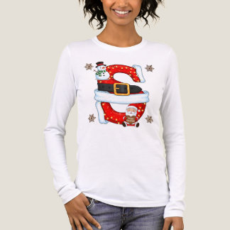 Christmas Snowman Letter S Personalized Sweater De トライブレンドＴシャツ