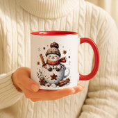 Christmas Snowman Mug, Hot Cocoa Festive Winter Ar マグカップ
