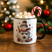 Christmas Snowman Mug, Hot Cocoa Festive Winter Ar マグカップ