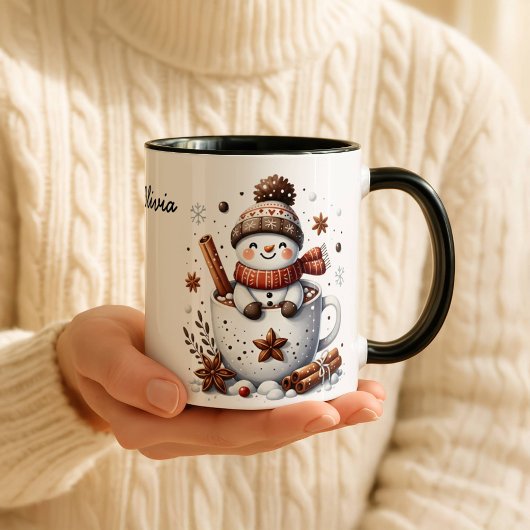 Christmas Snowman Mug, Hot Cocoa Festive Winter Ar マグカップ