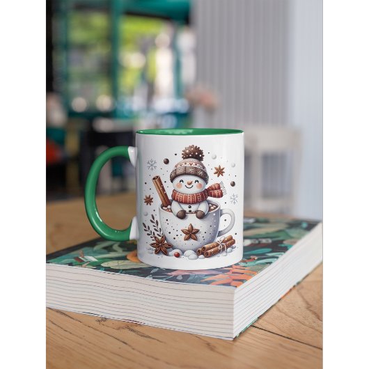 Christmas Snowman Mug, Hot Cocoa Festive Winter Ar マグカップ