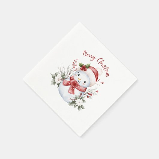 Christmas Snowman Party Paper Napkin スタンダードカクテルナプキン (角)
