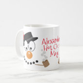 Christmas Snowman Personalize Fun Hot Cocoa or コーヒーマグカップ (正面左)