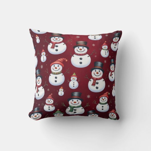 Christmas snowman pillows クッション (正面)