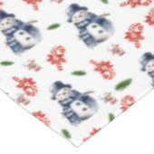 Christmas Snowman Red Candy Cane Tablecloth  テーブルクロス (アングル)