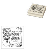Christmas Snowman Romans 15:13 Christian Holiday ラバースタンプ (押印)
