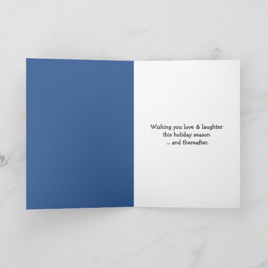 Christmas Snowman Scowling at a Rabbit カード (内部)