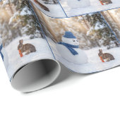 Christmas Snowman Scowling at a Rabbit ラッピングペーパー (ロールコーナー)