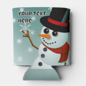 Christmas snowman, snow and snowflakes 缶クーラー (裏面)