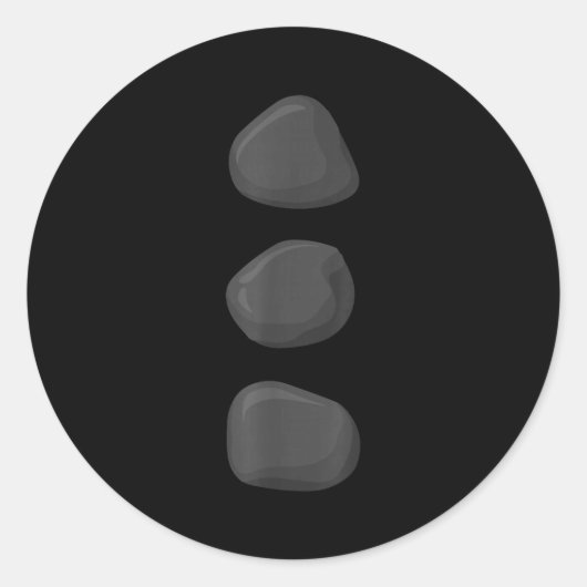 Christmas Snowman Three Black Buttons Xmas Costume ラウンドシール (正面)