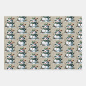 Christmas Snowman Winter Season Holiday ラッピングペーパーシート (正面)