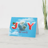 Christmas Snowman With JOY Text カード (正面)