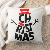 Christmas Snowman Word Art  クッション (ブランケット)