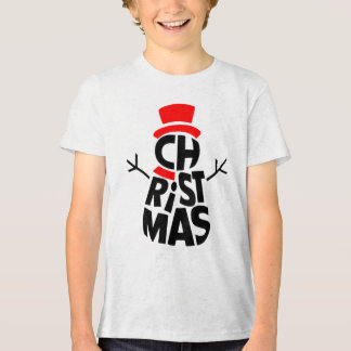Christmas Snowman Word Art  トライブレンドＴシャツ
