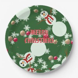 Christmas Snowmen ペーパープレート
