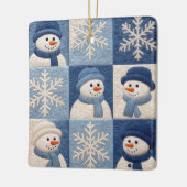 Christmas Snowmen and Snowflakes Quilt Pattern セラミックオーナメント (左)