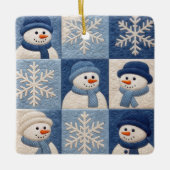 Christmas Snowmen and Snowflakes Quilt Pattern セラミックオーナメント (正面)