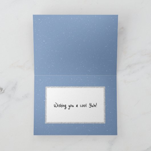 Christmas Snowmen Melting Around a Campfire カード (内部)