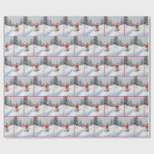 Christmas Snowmen With Red Shovels ラッピングペーパー (フラット)