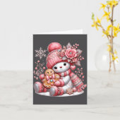 Christmas Snowperson  カード (黄色い花)