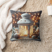 Christmas Snowy Lantern Serenity クッション (ブランケット)