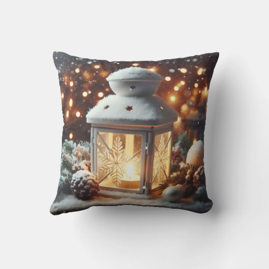 Christmas Snowy Lantern Serenity クッション (裏面)