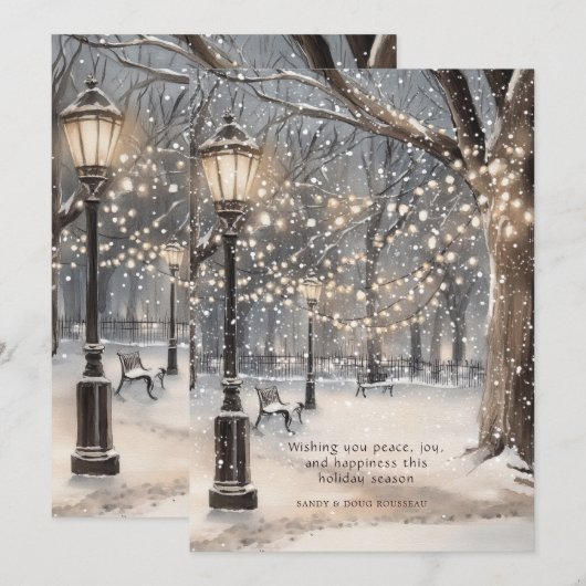 Christmas Snowy Night シーズンカード (正面/裏面)