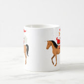 Christmas Snowy Santa Riding Horse Xmas Ugly コーヒーマグカップ (中央)