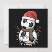 Christmas Soccer Ball Snowman Lights Santa Hat シーズンカード (正面)