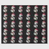 Christmas Soccer Ball Snowman Lights Santa Hat ラッピングペーパー (フラット)