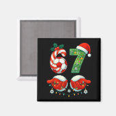 Christmas Soccer Drip Number 67 Boys Soccer Player マグネット (正面/裏面)
