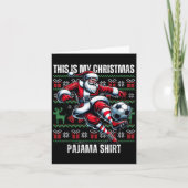 Christmas Soccer Player Srt Lover Santa Hat Xmas P カード (正面)