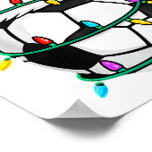 Christmas Soccer Santa Hat Lights Santa Srts Xmas  ポスター (角)
